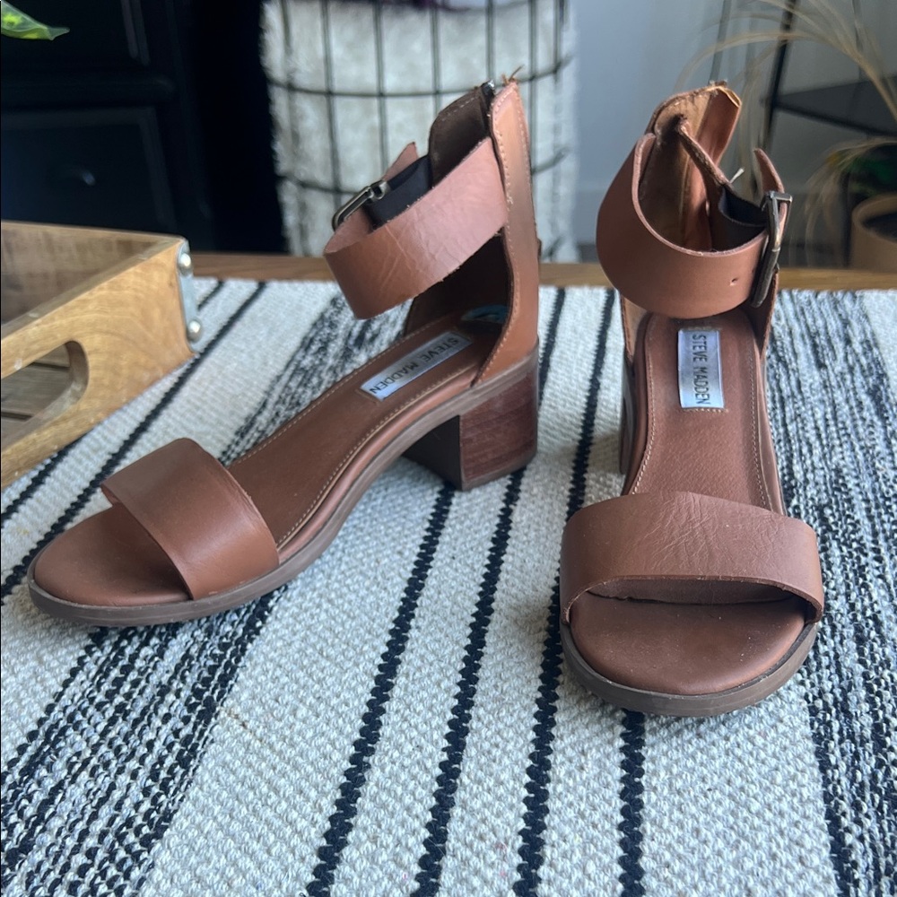 Steve Madden Brown Ankle Strap Heels